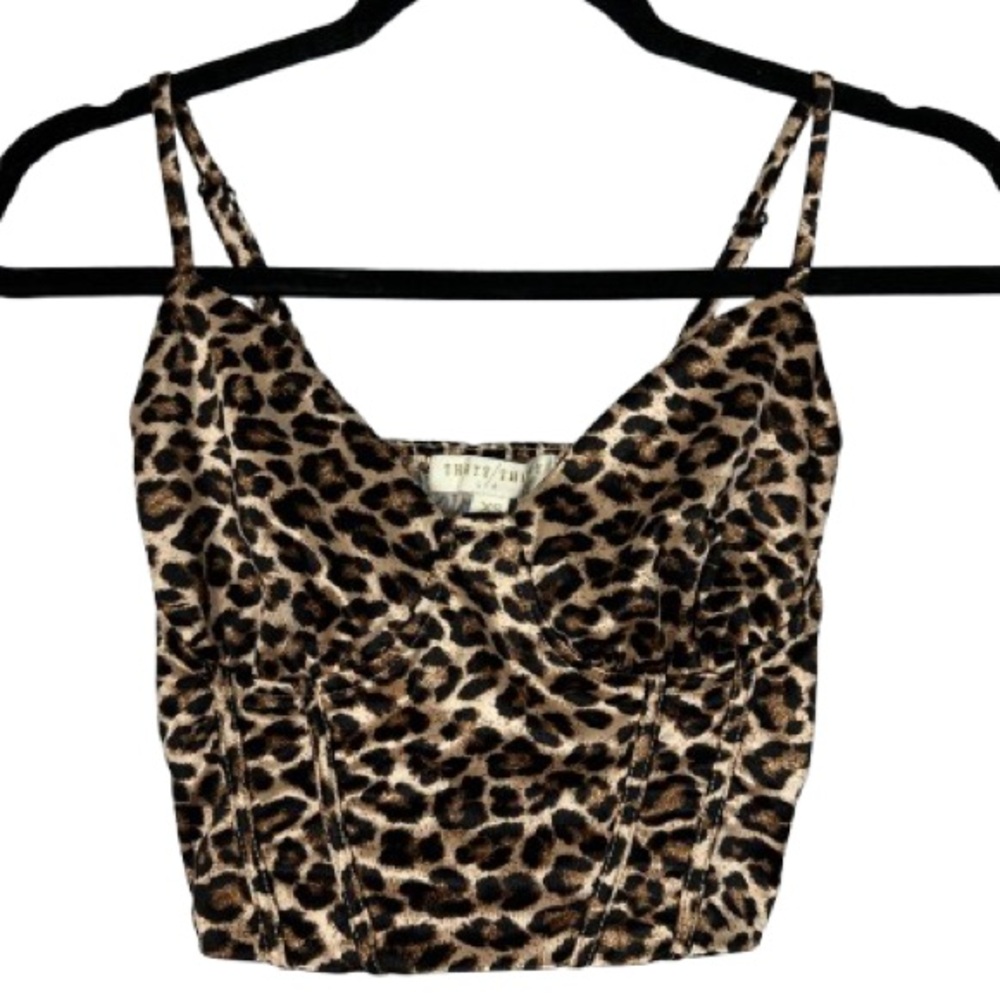 Thirty Thirty Leopard Print Cropped Cami in Brown